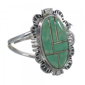 Turquoise Sterling Silver Southwestern Jewelry Ring Size 5 AX92948