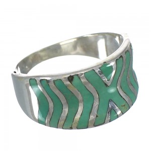 Turquoise Inlay Authentic Sterling Silver Ring Size 7-1/2 AX93072