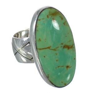 Southwestern Sterling Silver Turquoise Jewelry Ring Size 5-1/4 AX92675