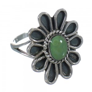 Genuine Sterling Silver Turquoise Flower Ring Size 8-1/2 FX91451