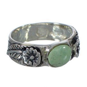 Silver Turquoise Flower Ring Size 7-1/4 YX91594