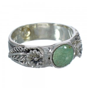 Sterling Silver And Turquoise Flower Ring Size 7-3/4 YX91608