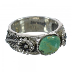 Authentic Sterling Silver And Turquoise Flower Ring Size 5 YX91613