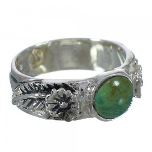 Southwest Sterling Silver Turquoise Flower Ring Size 6-3/4 YX91620