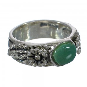 Southwestern Turquoise Silver Flower Ring Size 5-3/4 YX91634