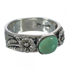 Silver Turquoise Southwest Flower Ring Size 8 YX91704