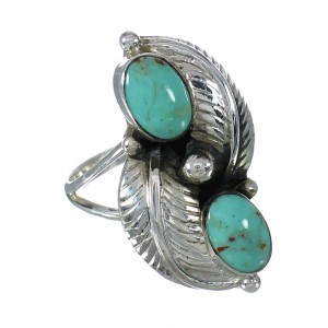 Authentic Sterling Silver Turquoise Ring Size 6-1/4 FX91493