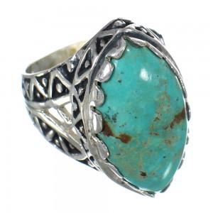 Southwest Turquoise Sterling Silver Ring Size 6-3/4 FX93415