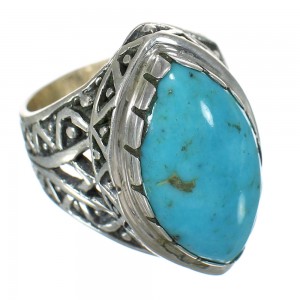 Genuine Sterling Silver Turquoise Ring Size 5-3/4 FX93452