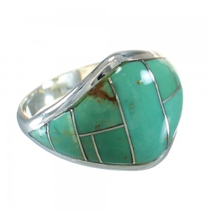 Southwest Turquoise Silver Ring Size 5-1/2 AX88506