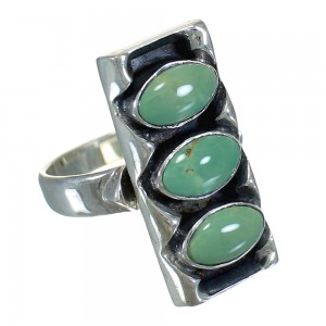 Southwestern Silver And Turquoise Ring Size 7-3/4 FX90387