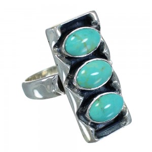 Southwest Silver And Turquoise Jewelry Ring Size 4-3/4 FX90392