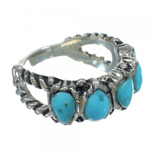 Turquoise Southwest Silver Ring Size 5-1/2 AX89319