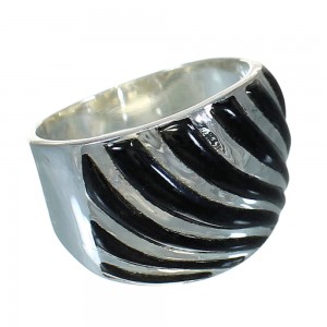 Southwest Jet And Silver Ring Size 5 YX92283