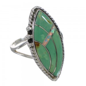 Southwestern Turquoise Opal Authentic Sterling Silver Ring Size 6-3/4 YX88835