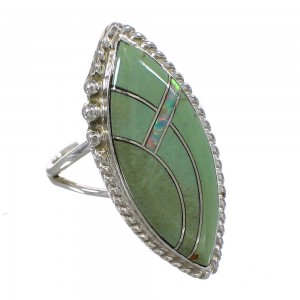 Southwestern Turquoise Opal And Genuine Sterling Silver Ring Size 6-1/4 YX88841