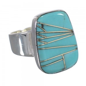 Turquoise Sterling Silver Southwestern Ring Size 6 AX88018