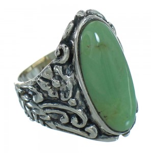 Genuine Sterling Silver And Turquoise Flower Southwest Ring Size 6-1/2 RX87417