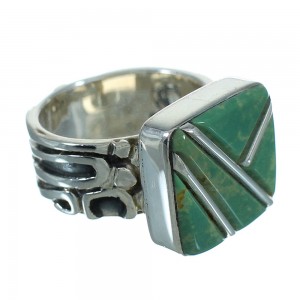 Turquoise Silver Southwest Jewelry Ring Size 8 AX89359