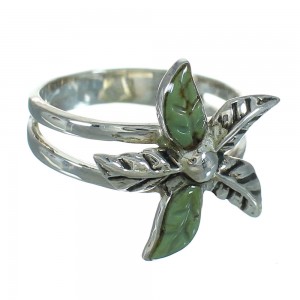 Turquoise Southwestern Flower Genuine Sterling Silver Ring Size 4-3/4 RX88033