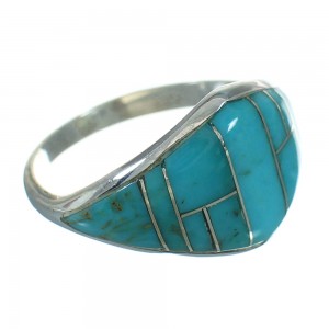 Authentic Sterling Silver Turquoise Jewelry Ring Size 4-3/4 FX91814