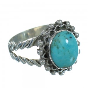 Sterling Silver Southwestern Turquoise Ring Size 5-3/4 QX86003