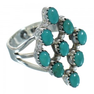 Turquoise Sterling Silver Southwestern Ring Size 8 YX86767