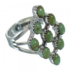 Silver And Turquoise Southwest Ring Size 7-1/2 YX86879