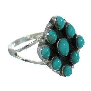 Authentic Sterling Silver Southwest Turquoise Ring Size 4-3/4 YX87170