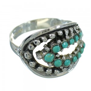 Southwest Genuine Sterling Silver Turquoise Jewelry Ring Size 7-1/4 YX87246