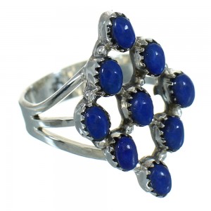 Lapis Southwestern Genuine Sterling Silver Ring Size 5 AX89713