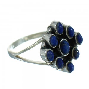 Southwestern Jewelry Lapis Sterling Silver Ring Size 7-1/2 AX89740