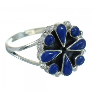 Lapis Authentic Sterling Silver Jewelry Southwestern Ring Size 6-1/2 AX89757