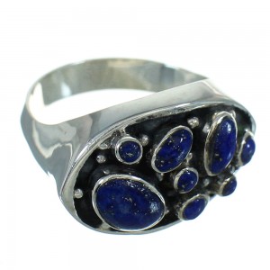 Sterling Silver Southwestern Lapis Ring Size 6-3/4 AX88491