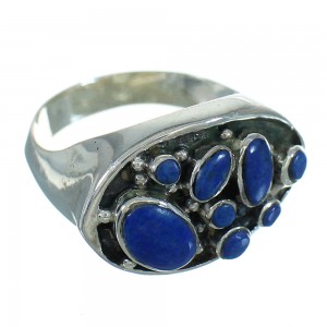 Silver Southwest Jewelry Lapis Ring Size 7-1/4 AX88494