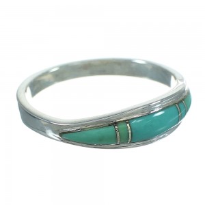 Genuine Sterling Silver Turquoise Jewelry Ring Size 6-1/4 FX90799