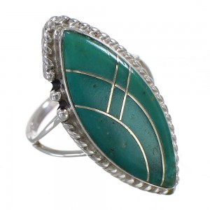 Genuine Sterling Silver Southwest Jewelry Turquoise Ring Size 6-1/4 AX88303