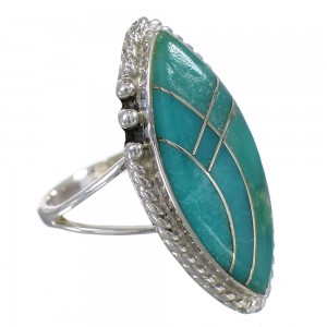 Turquoise Silver Southwest Ring Size 6-1/2 AX88328