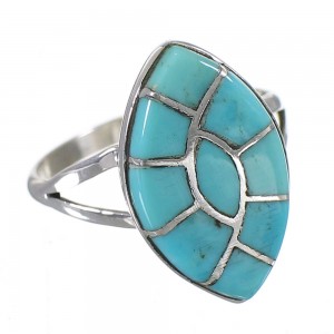 Southwest Jewelry Turquoise Sterling Silver Ring Size 6-3/4 AX88357