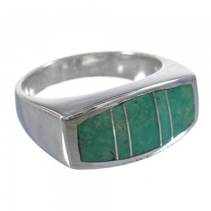 Turquoise Southwest Genuine Sterling Silver Ring Size 8-1/2 QX86587