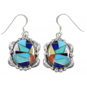 Multicolor Southwest Sterling Silver Jewelry Hook Earrings MW68092