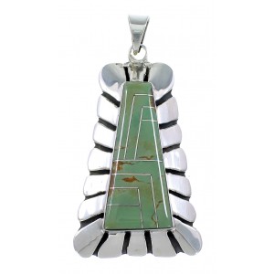 Silver Slide Pendant Turquoise Inlay Jewelry BW71020