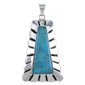 Silver Jewelry Turquoise Inlay Slide Pendant BW71036