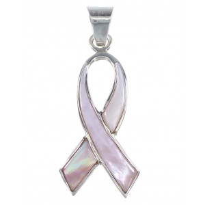 Southwest Pink Shell Ribbon Genuine Sterling Silver Pendant EX28726