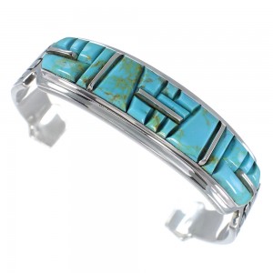 Southwestern Turquoise Sterling Silver Jewelry Cuff Bracelet MX27346