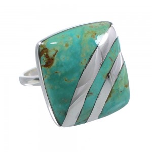 Southwestern Sterling Silver Turquoise Jewelry Ring Size 4-3/4 BW64405