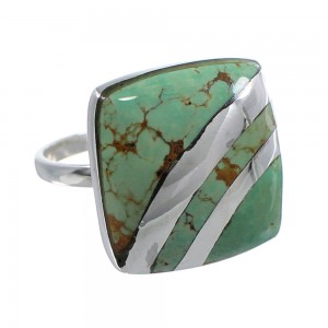 Turquoise Sterling Silver Southwestern Jewelry Ring Size 8-1/2 BW64421