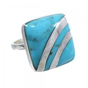 Sterling Silver Southwest Turquoise Jewelry Ring Size 5-3/4 MW63885