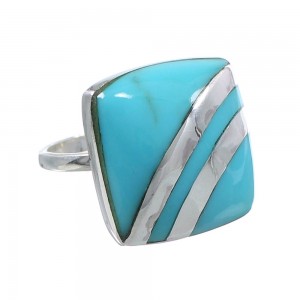 Silver Turquoise Southwest Ring Size 6-1/4 MW63890