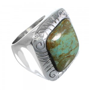 Southwestern Silver Jewelry Turquoise Ring Size 4-3/4 YS63294 